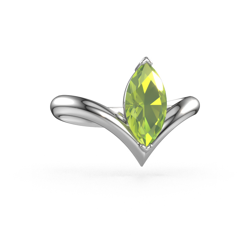 Image of Engagement ring Maddy MRQ 950 platinum Peridot 11x5.5 mm