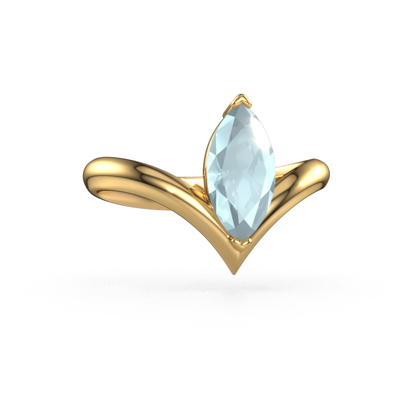 Image de Bague de fiançailles Maddy MRQ 585 or jaune Aigue-marine 11x5.5 mm