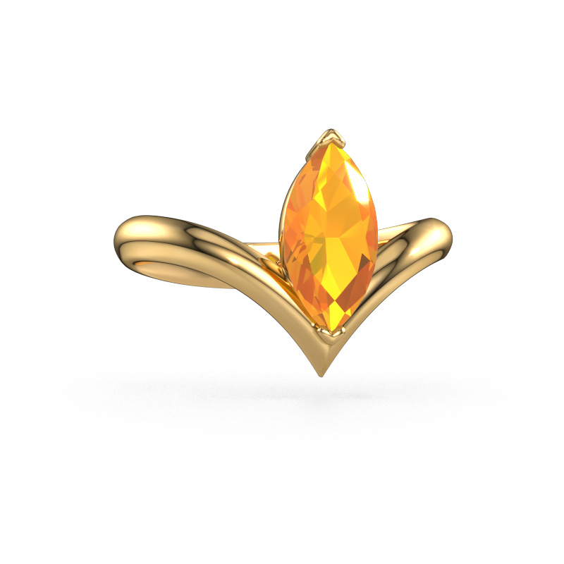 Image of Engagement ring Maddy MRQ 585 gold Citrin 11x5.5 mm