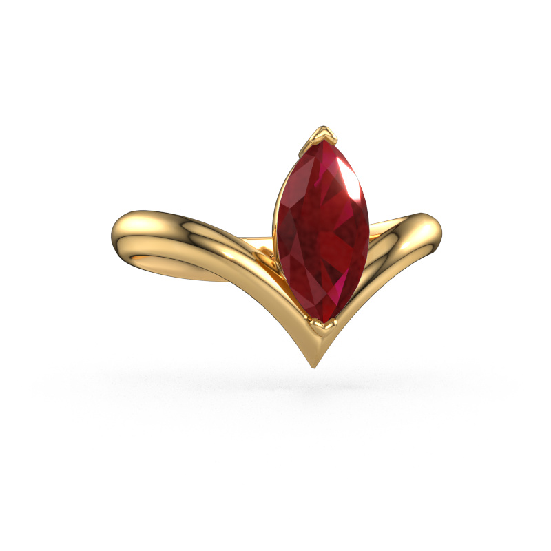 Image of Engagement ring Maddy MRQ 585 gold Ruby 11x5.5 mm