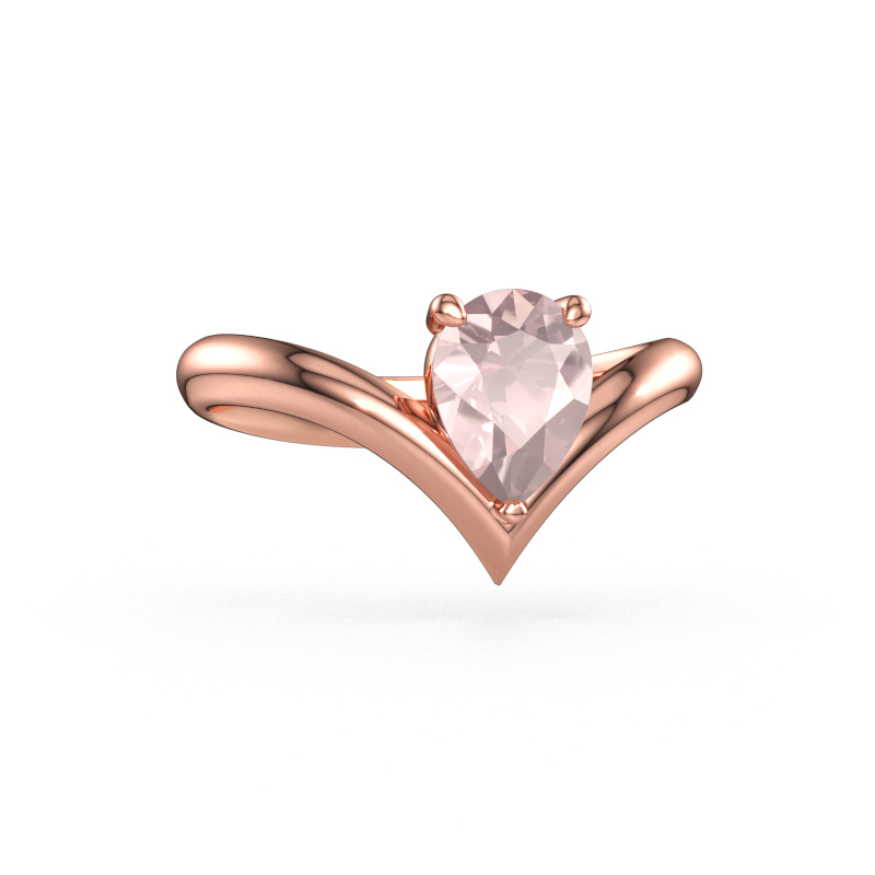 Immagine di Anello di fidanzamento Maddy PER 585 oro rosa Morganite champagne 8x6 mm