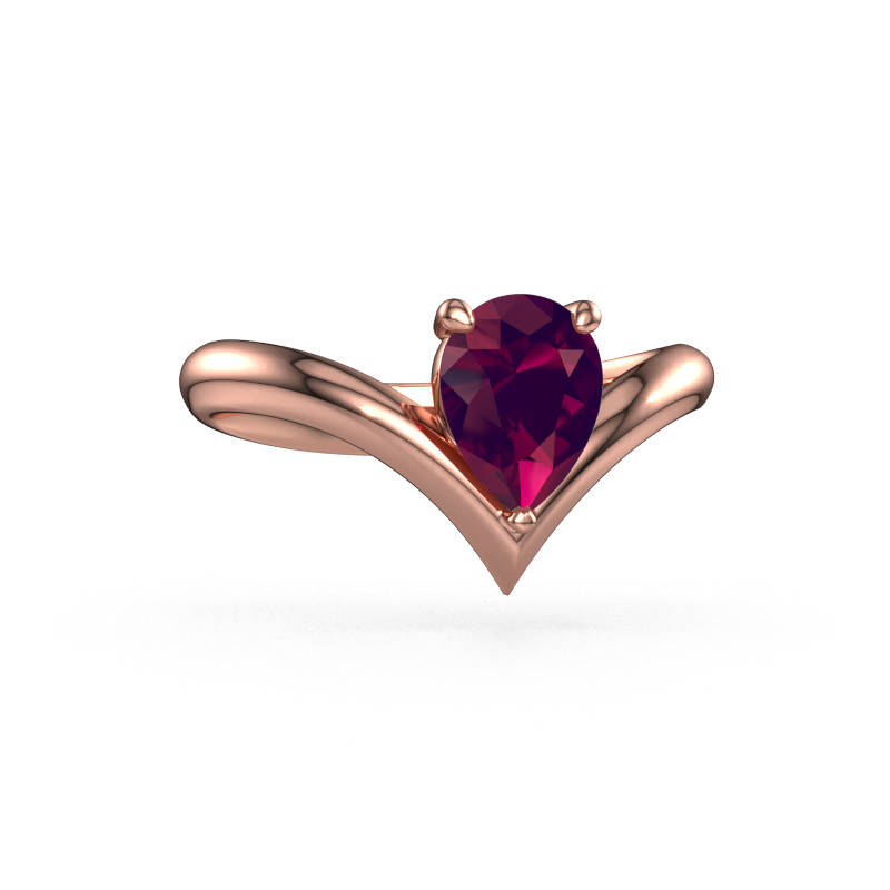 Bild von Verlobungsring Maddy PER 585 Roségold Rhodolit 8x6 mm