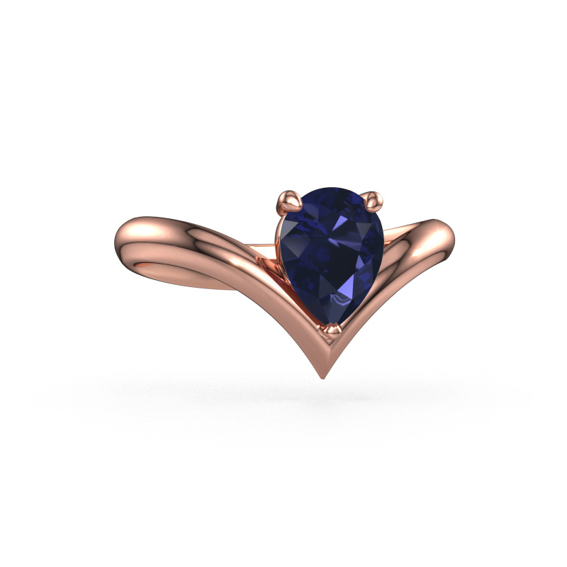 Bild von Verlobungsring Maddy PER 585 Roségold Saphir 8x6 mm