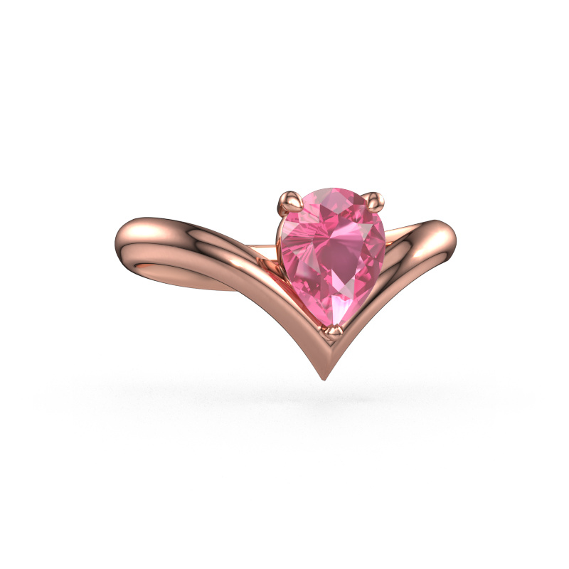 Bild von Verlobungsring Maddy PER 585 Roségold Pink Saphir 8x6 mm