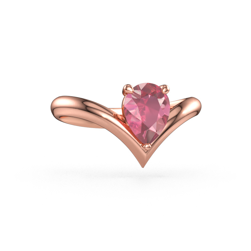 Immagine di Anello di fidanzamento Maddy PER 585 oro rosa Tormalina rosa 8x6 mm