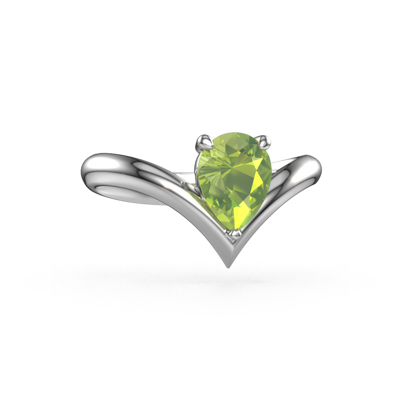 Image of Engagement ring Maddy PER 950 platinum Peridot 8x6 mm