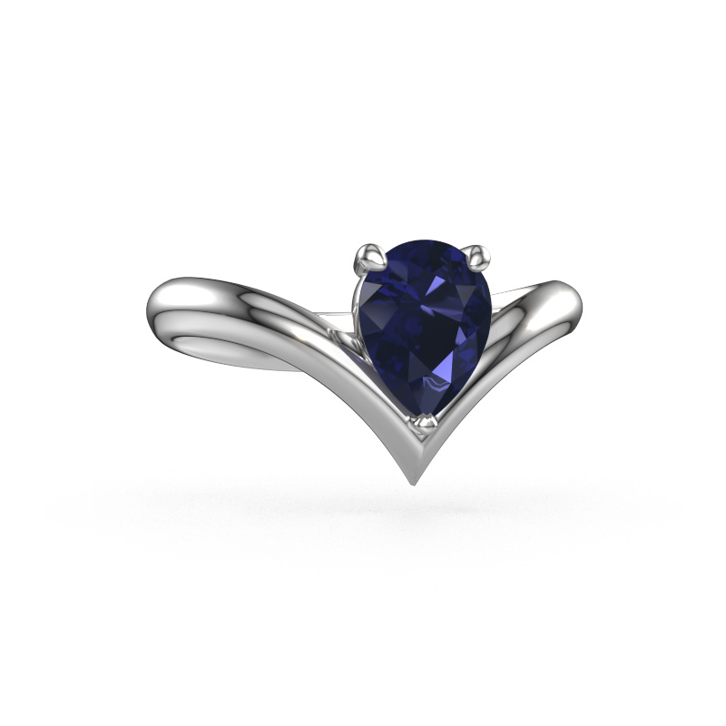 Image of Engagement ring Maddy PER 950 platinum Sapphire 8x6 mm