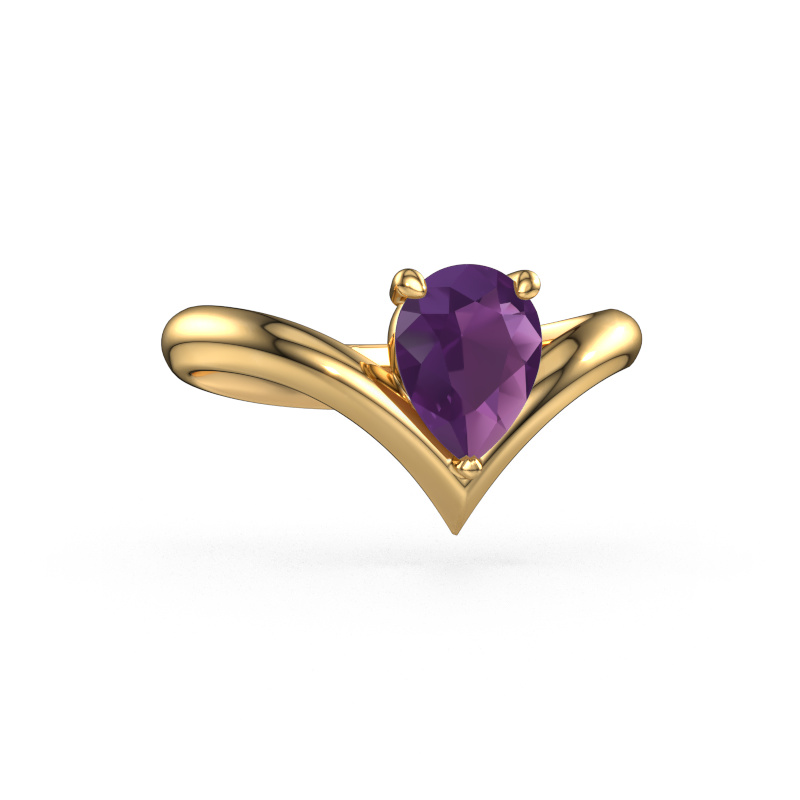 Bild von Verlobungsring Maddy PER 585 Gold Amethyst 8x6 mm