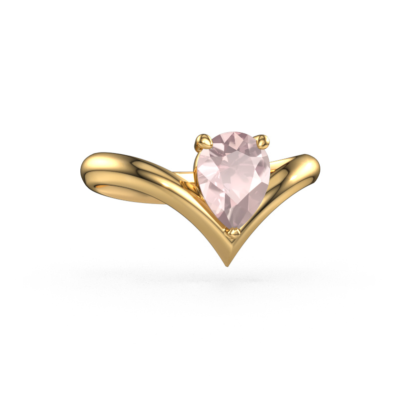Image of Engagement ring Maddy PER 585 gold Morganite champagne 8x6 mm