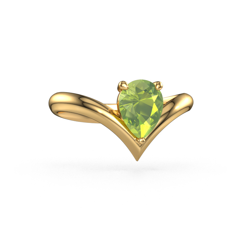 Bild von Verlobungsring Maddy PER 585 Gold Peridot 8x6 mm