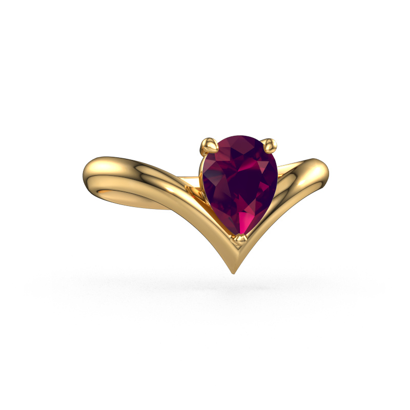 Image of Engagement ring Maddy PER 585 gold Rhodolite 8x6 mm