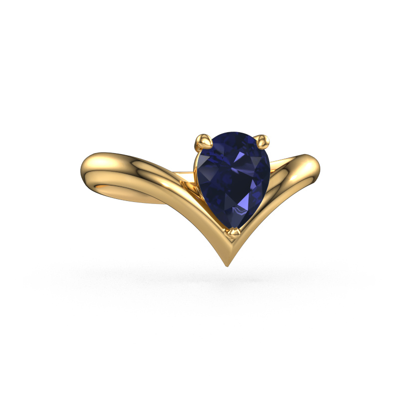 Image of Engagement ring Maddy PER 585 gold Sapphire 8x6 mm
