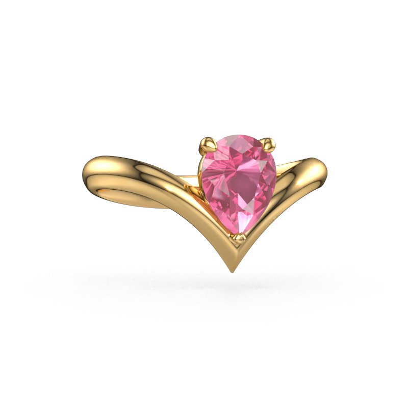 Image de Bague de fiançailles Maddy PER 585 or jaune Saphir rose 8x6 mm