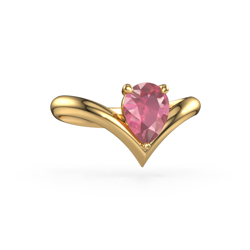 Image of Engagement ring Maddy PER 585 gold Tourmaline pink 8x6 mm