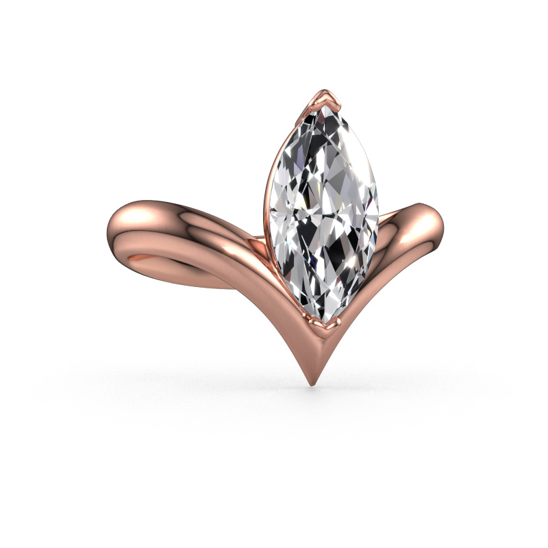 Image of Engagement ring Maddy MRQ 585 rose gold Lab grown diamond 2.00 crt