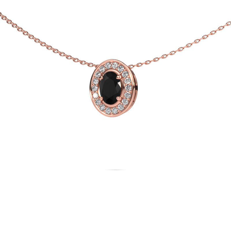 Bild von Kette Madelon 585 Roségold Schwarz Diamant 0.78 crt