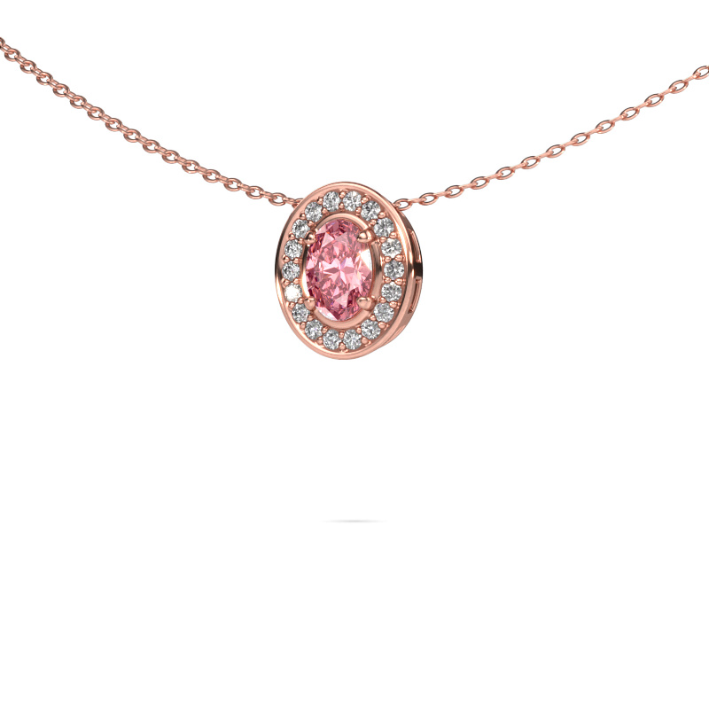 Bild von Kette Madelon 585 Roségold Rosa Labordiamant 6x4 mm