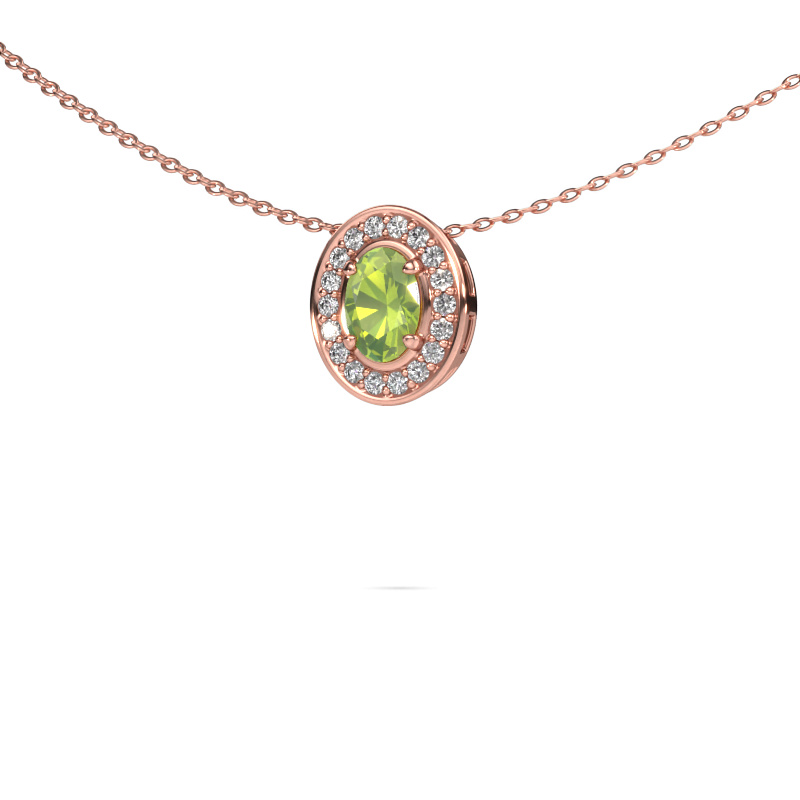 Image of Necklace Madelon 585 rose gold Peridot 6x4 mm