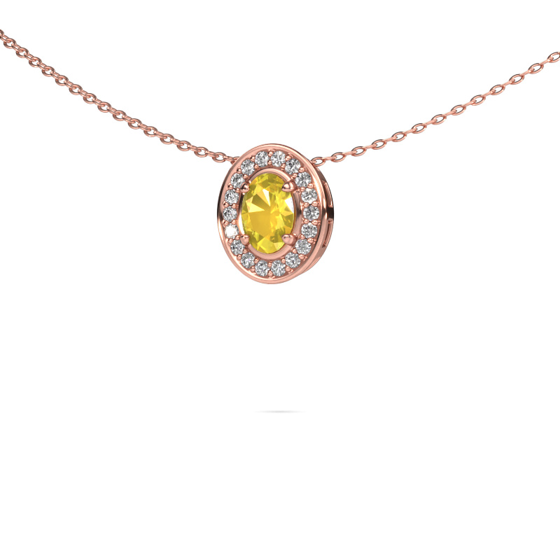 Bild von Kette Madelon 585 Roségold Gelb Saphir 6x4 mm