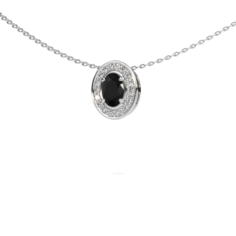Image of Necklace Madelon 585 white gold Black diamond 0.78 crt
