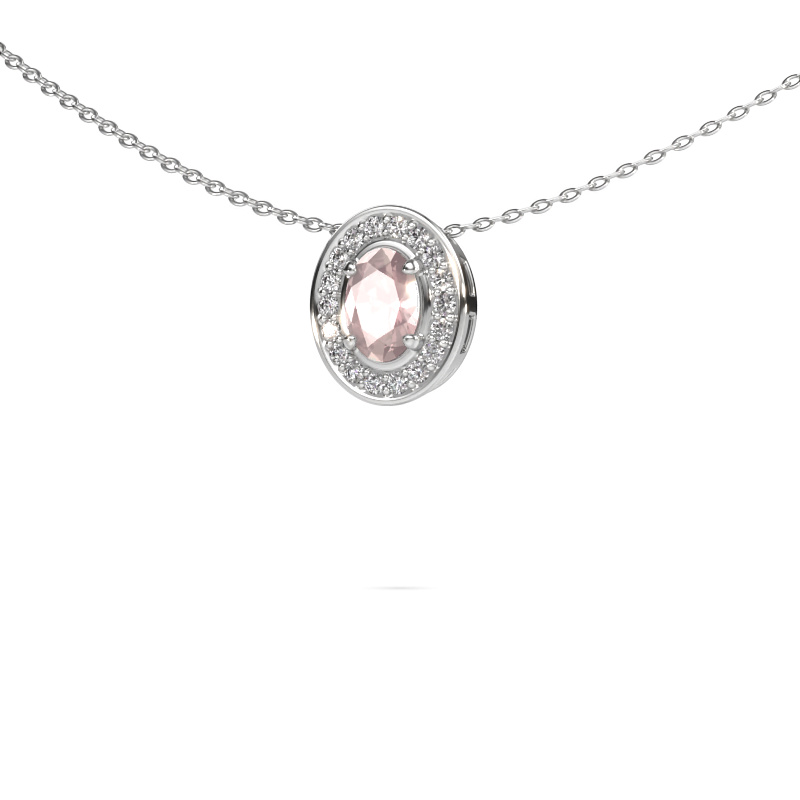 Bild von Kette Madelon 585 Weißgold Morganit Champagner 6x4 mm