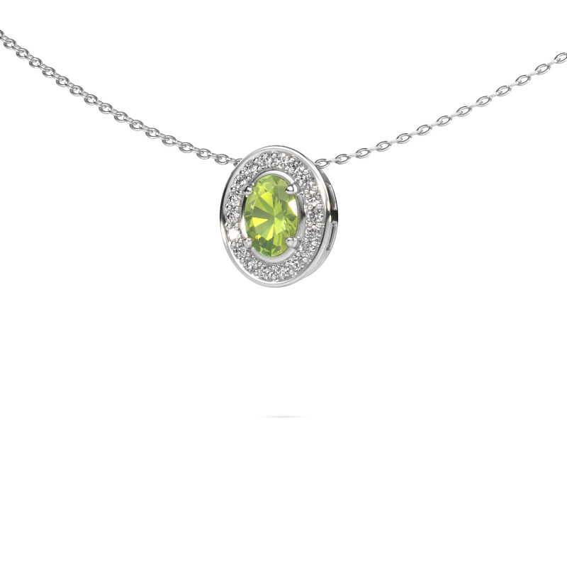 Bild von Kette Madelon 585 Weißgold Peridot 6x4 mm