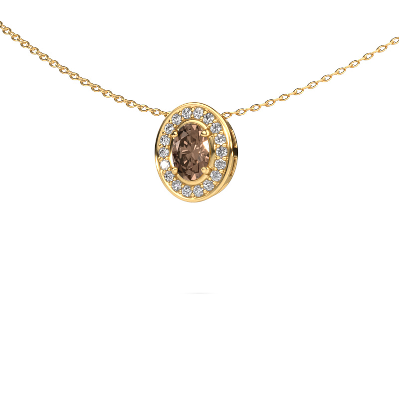 Image of Necklace Madelon 585 gold Brown diamond 0.58 crt