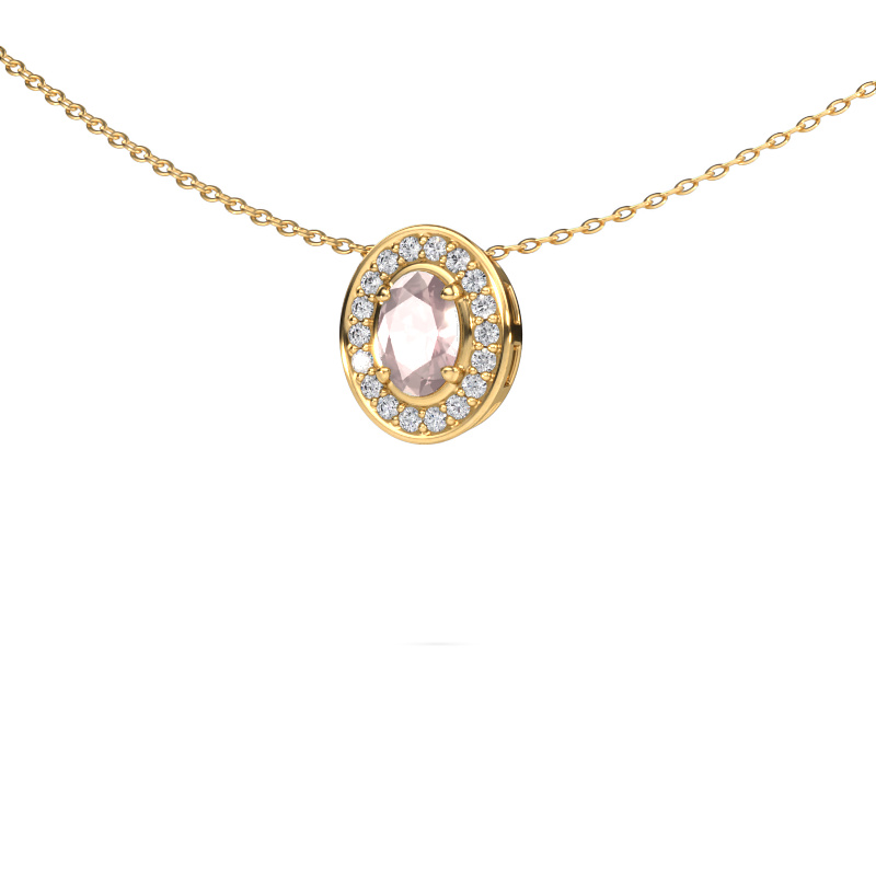 Image of Necklace Madelon 585 gold Morganite champagne 6x4 mm