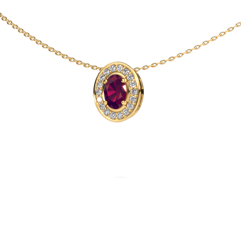 Image of Necklace Madelon 585 gold Rhodolite 6x4 mm