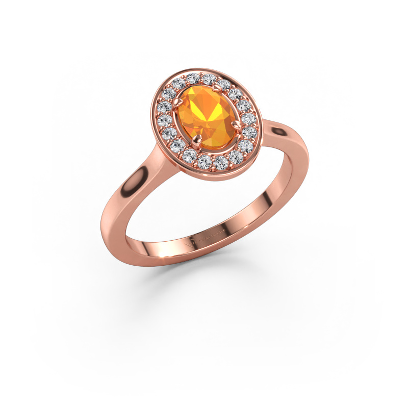 Immagine di Anello Madelon 1 585 oro rosa Citrino 7x5 mm