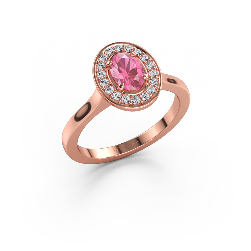 Bild av Ring Madelon 1 585 roséguld Rosa safir 7x5 mm