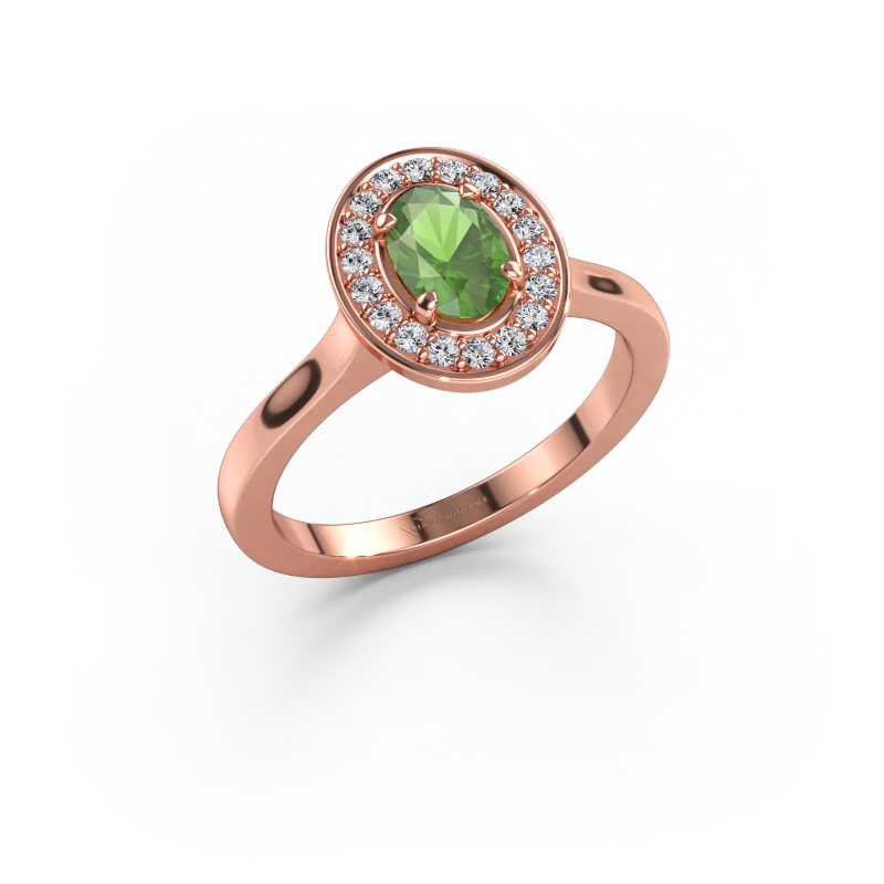 Bild av Ring Madelon 1 585 roséguld Grön turmalin 7x5 mm