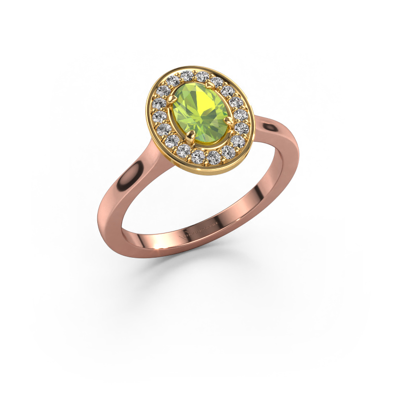 Image of Ring Madelon 1 585 rose gold Peridot 7x5 mm