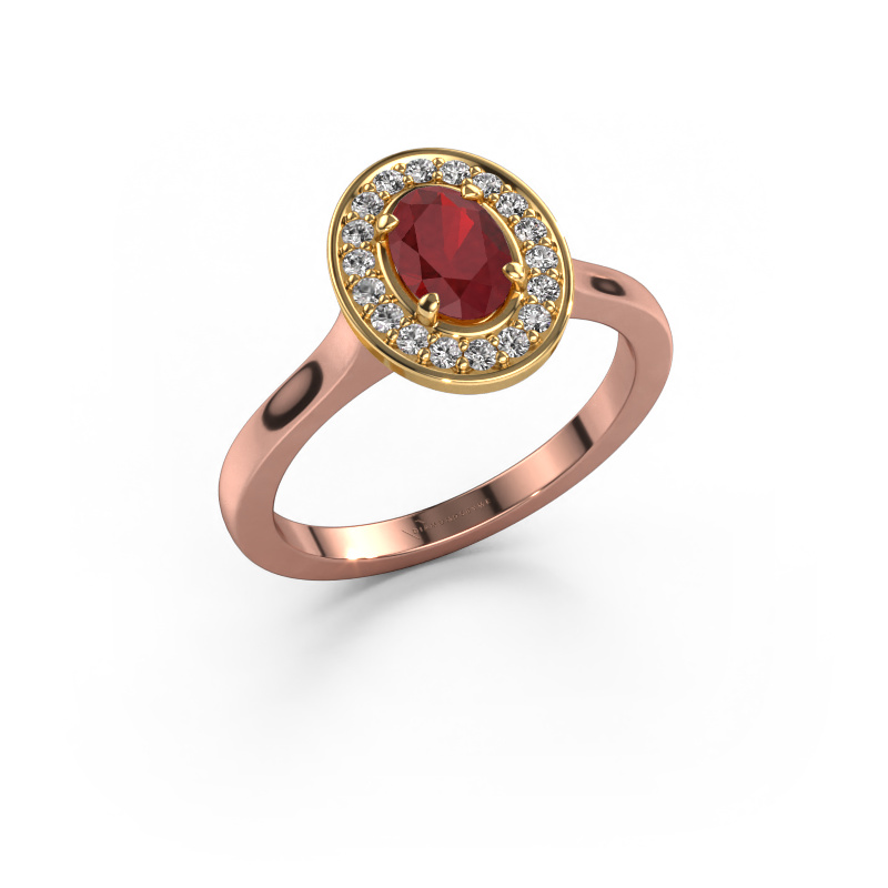 Image of Ring Madelon 1 585 rose gold Ruby 7x5 mm