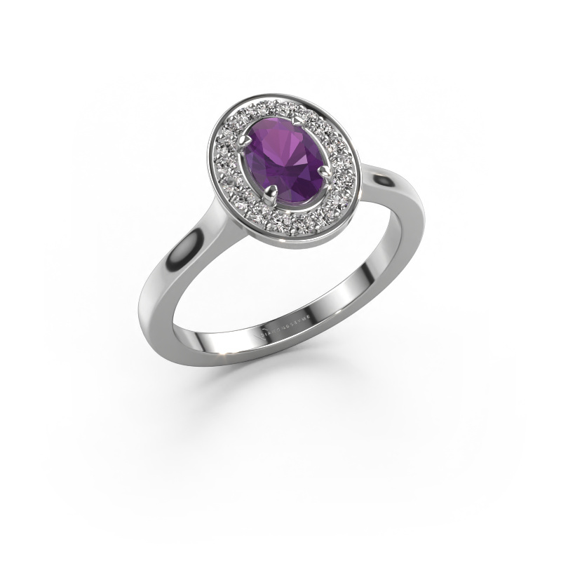 Image of Ring Madelon 1 950 platinum Amethyst 7x5 mm