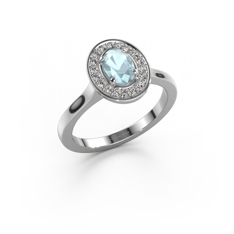 Image of Ring Madelon 1 950 platinum Aquamarine 7x5 mm