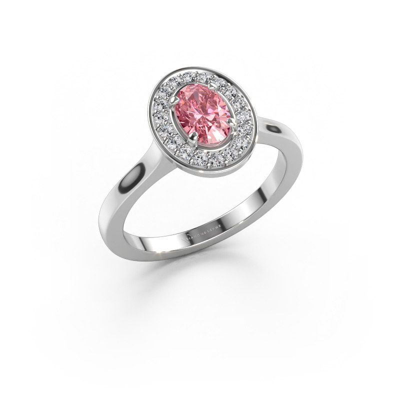 Bild av Ring Madelon 1 585 vitt guld Rosa labbodlad diamant 7x5 mm