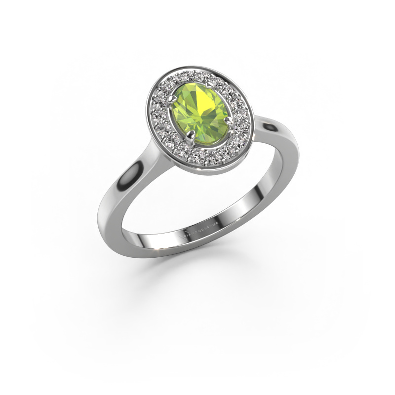 Image of Ring Madelon 1 950 platinum Peridot 7x5 mm
