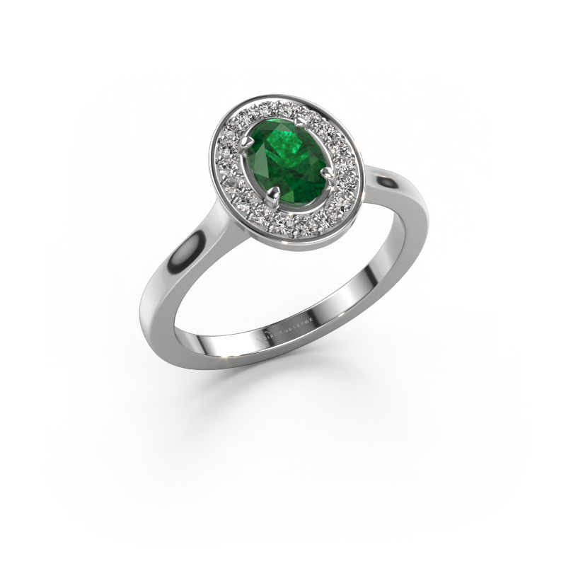 Image of Ring Madelon 1 950 platinum Emerald 7x5 mm