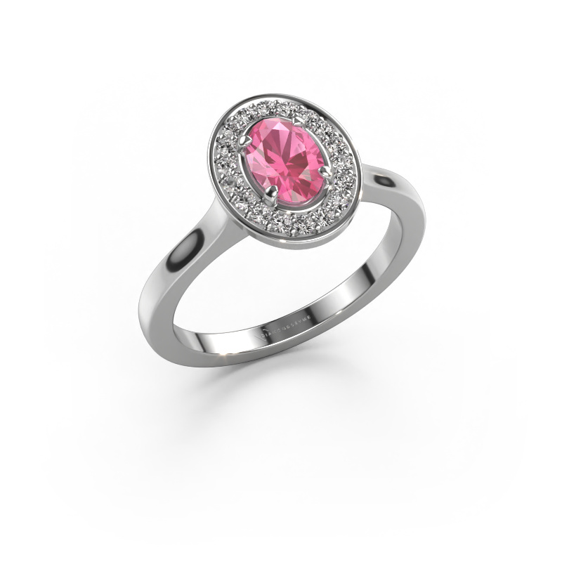 Image of Ring Madelon 1 950 platinum Pink sapphire 7x5 mm