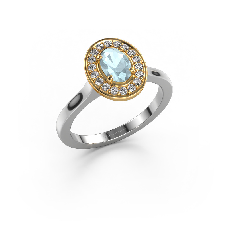 Image of Ring Madelon 1 585 white gold Aquamarine 7x5 mm