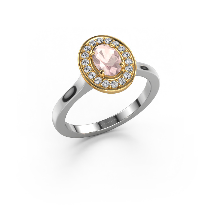 Image of Ring Madelon 1 585 white gold Morganite champagne 7x5 mm