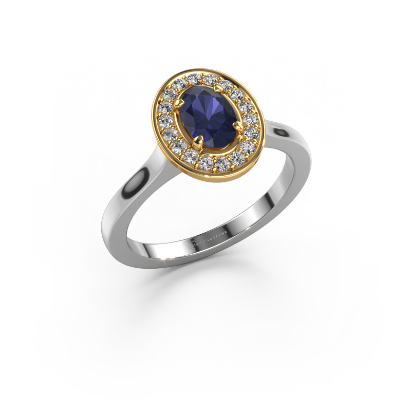 Image of Ring Madelon 1 585 white gold Sapphire 7x5 mm