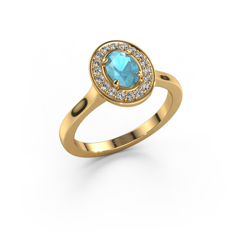Image of Ring Madelon 1 585 gold Blue topaz 7x5 mm