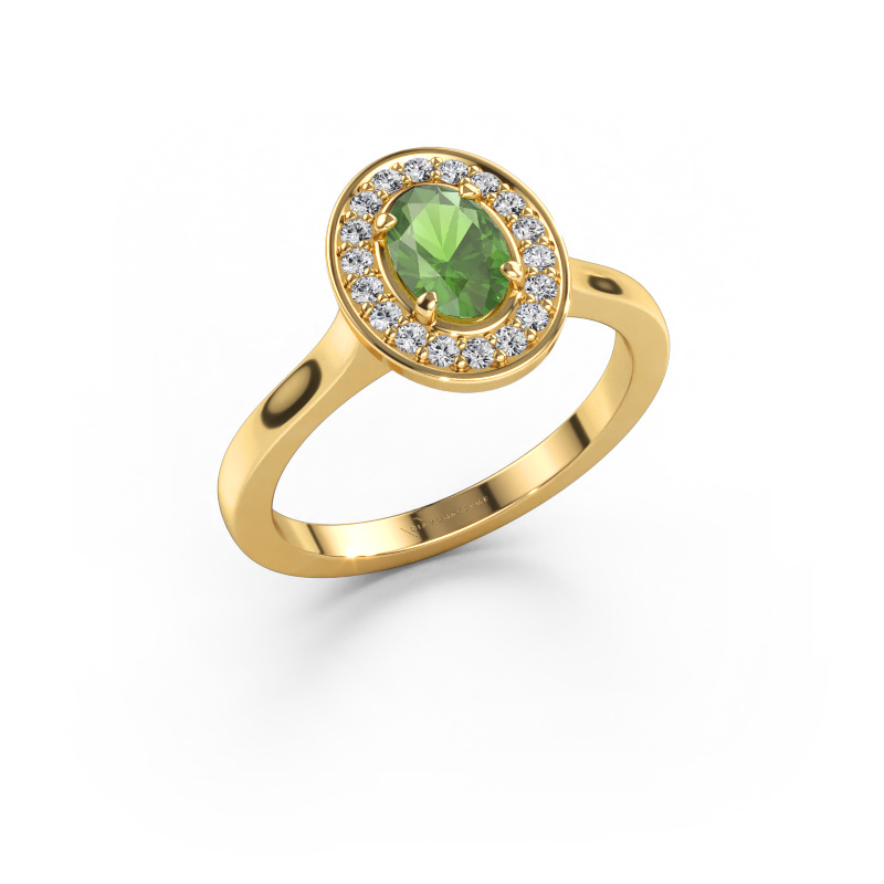 Bild von Ring Madelon 1 585 Gold Turmalin grün 7x5 mm