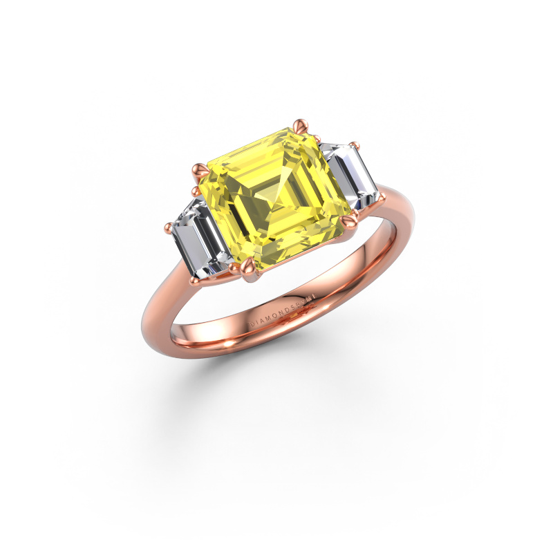 Bild av Förlovningsring Maggie ASC 585 roséguld Gul labbodlad diamant 8 mm
