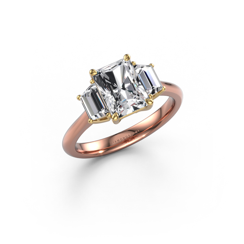 Image de Bague de fiançailles Maggie RAD 585 or rose Diamant synthétique 2.35 crt