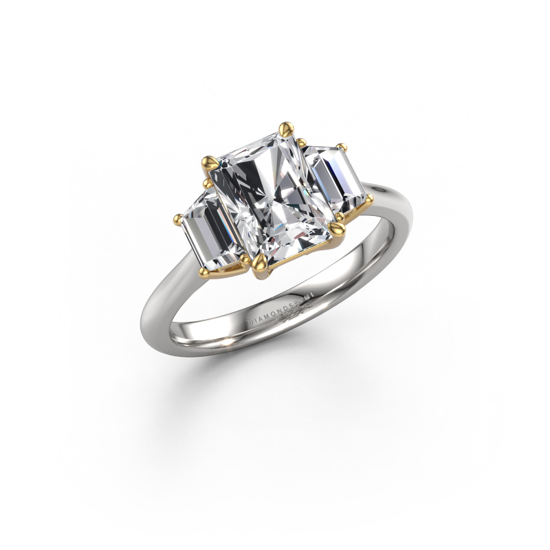 Image de Bague de fiançailles Maggie RAD 585 or blanc Diamant synthétique 2.35 crt
