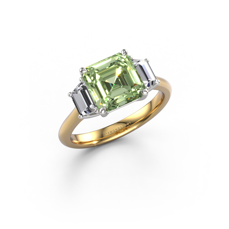 Image of Engagement ring Maggie ASC 585 gold Green lab grown diamond 8 mm