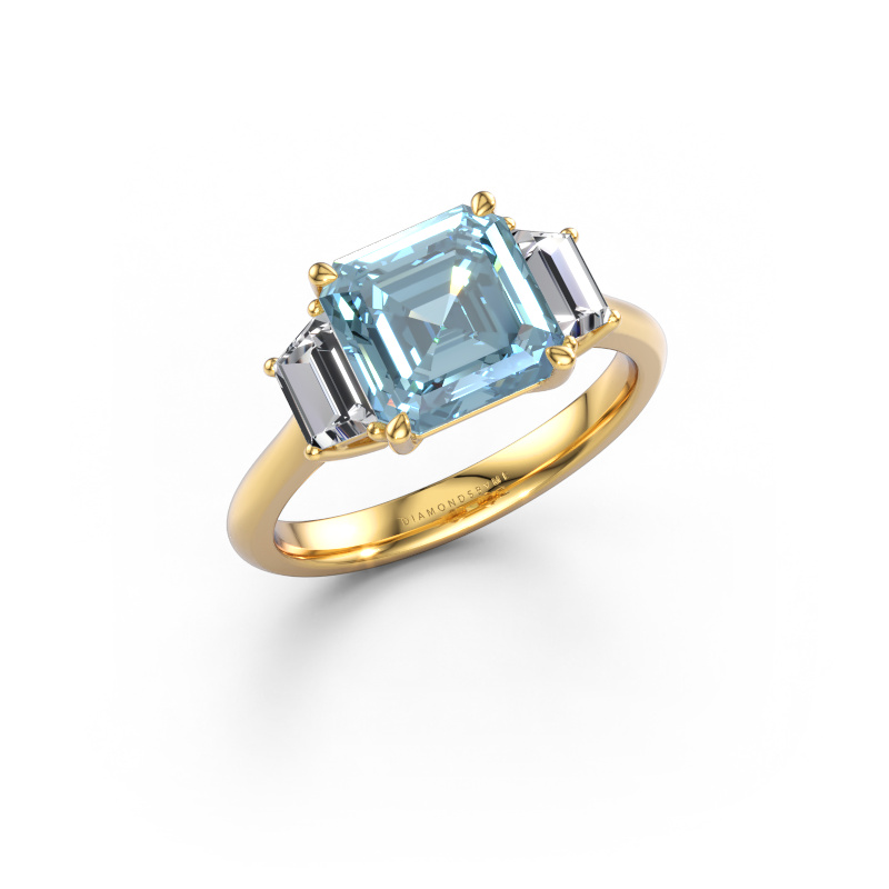 Immagine di Anello di fidanzamento Maggie ASC 585 oro Diamante lab grown blu 8 mm